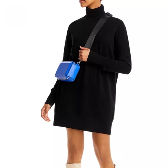 Luxurious 100% Cashmere Turtleneck Dress By Aqua in Black - Picture 7 of 7